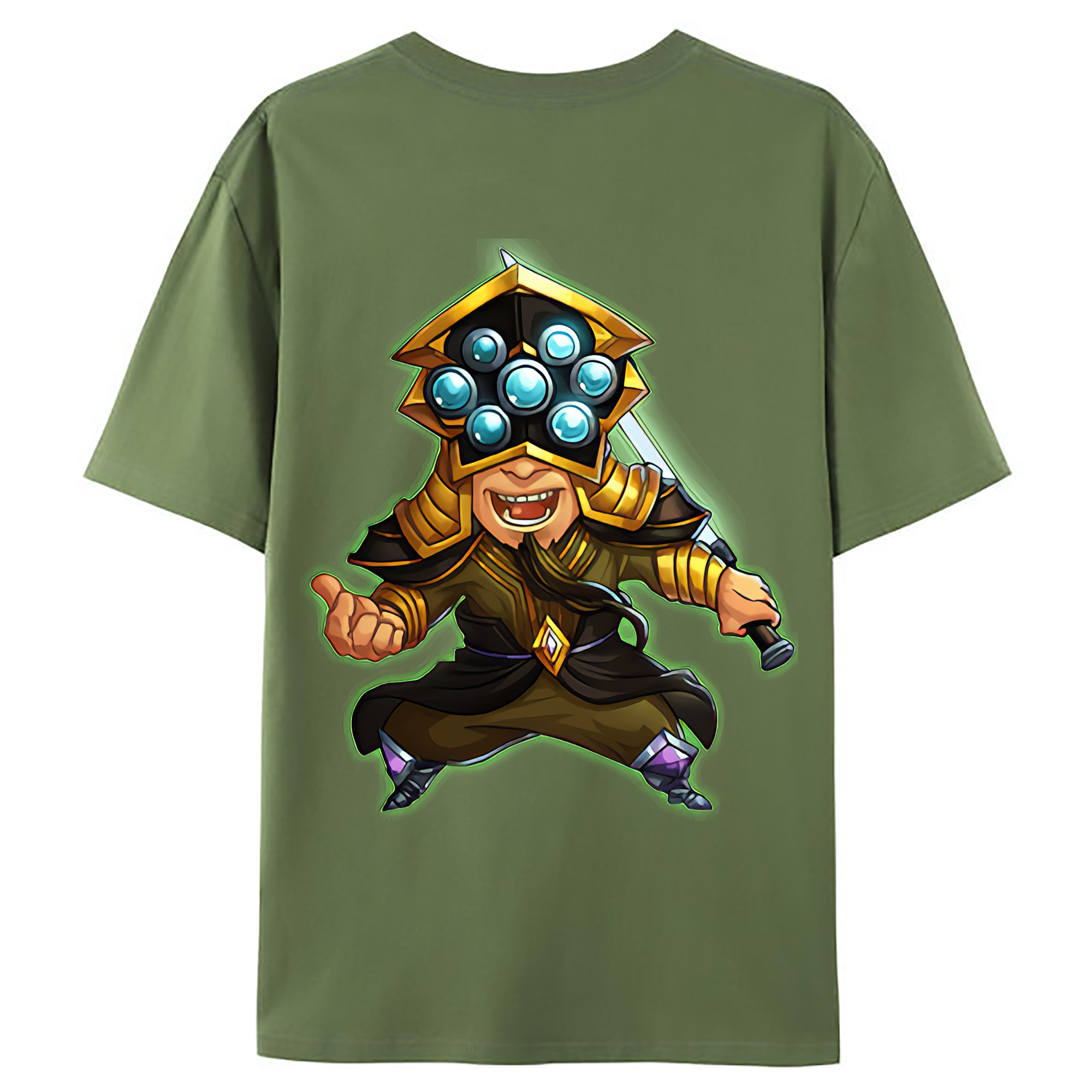 （画像用） リーグ・オブ・レジェンド League of Legends LOL 綿100％ メンズ半袖Tシャツ（バックプリント） 通気性
